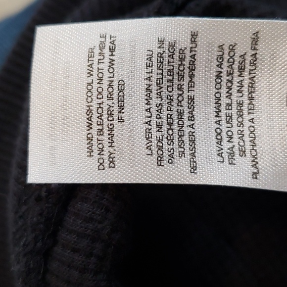 onia Waffle knit half button hoodie.  Black.  NWT.  hood is knit lined. - Picture 7 of 10